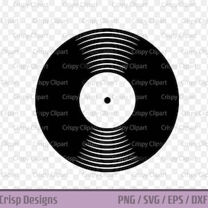 Vinyl Record SVG, Muziek Clipart, Vintage Record Silhouette Cut File, Record PNG, Instant Digitale Download