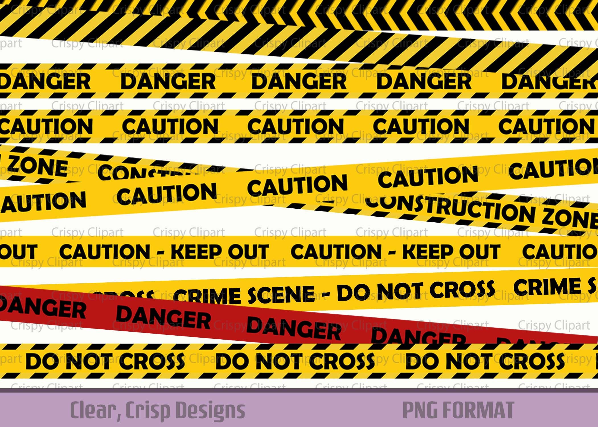 Caution Tape Clipart, Danger Zone PNG, Police Line, Construction Zone