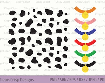 Dalmatian Spot Pattern and Collar SVG, DIY Dalmatian Halloween Costume, Fire Truck Dog, Dalmatian Shirt Cut File, Dog Collar Sublimation