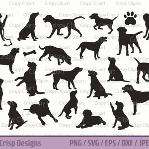 Labrador Retriever SVG Bundle Haustier Hund Clipart Golden Lab Cut-Datei Schwarz Labrador Vektor Kunst Hund Betteln PNG Labrador Sitzen, Stehen, Gehen