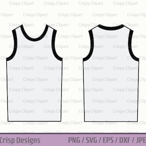 Sport Jersey SVG, Blank Jersey Clipart, Rückseite des Shirts Schnittdatei, Vorderseite des Jerseys, Basketball Jersey Vektorkunst, ärmellose Sportmode