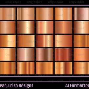 Adobe Illustrator 用にフォーマットされた銅グラデーション Ai ブロンズメタリックグラデーションスウォッチ真鍮メタル効果塗りつぶし背景オレンジブラウンオンブル