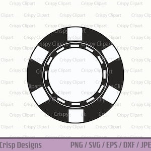 Pièce de monnaie de casino SVG, clipart jeton de casino noir, fichier coupe jeton de jeu de poker, jeton de casino en couches, art vectoriel de jeu, téléchargement immédiat