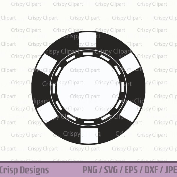 Casino Coin SVG, Black Casino Chip Clipart, Poker Playing Chip Cut File, Layered Casino Token, Gambling Vector Art, Instant Digital Download