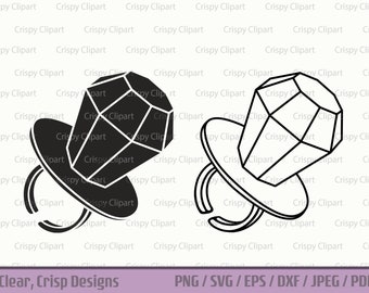 Candy Ring Pop SVG, Diamond Ring Outline Clipart, Candy Jewelry Vector Art Cut File, Junk Food, Birthday Party, Baby Shower, 1990s Candy