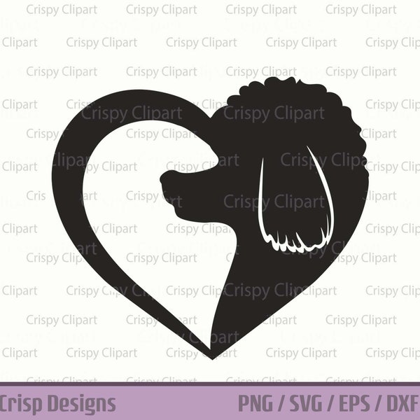 Poodle Heart SVG Standard Poodle Silhouette Cut File Heart Dogs Vector Art Love Dogs Clipart Pet Poodle PNG Sublimation Laser Engraving