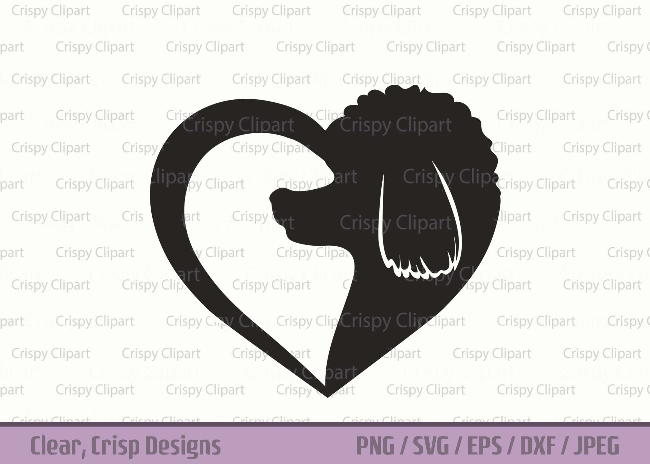 Poodle Heart SVG Standard Poodle Silhouette Cut File Heart Dogs Vector Art Love Dogs Clipart Pet Poodle PNG Sublimation Laser Engraving