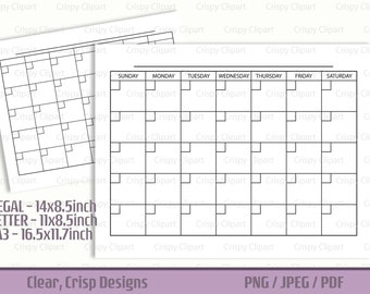 Blank Calendar Template Page, Printable Monthly Calendar, Monthly Planner Template, Reusable Calendar Download, Instant Download Printable