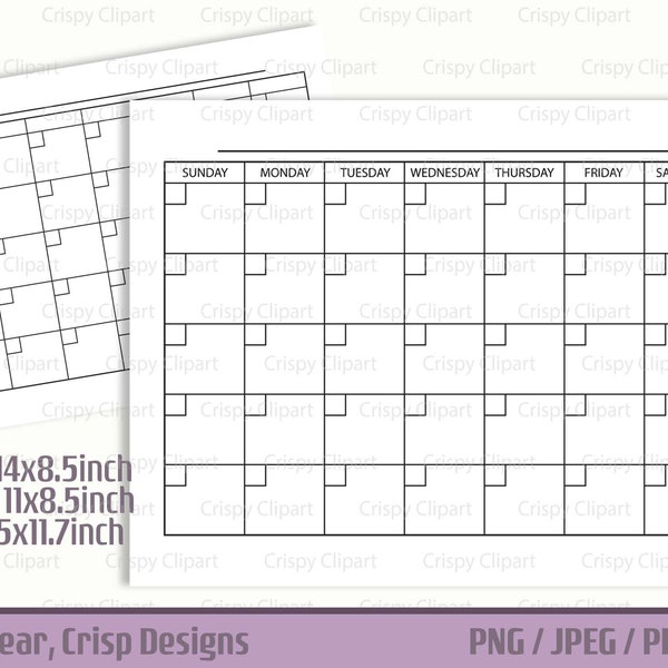 Blank Calendar Template Page, Printable Monthly Calendar, Monthly Planner Template, Reusable Calendar Download, Instant Download Printable