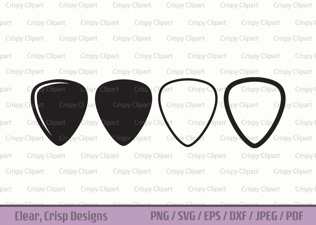 Guitar Pick SVG, Plectrum Silhouette Cut File, Guitar Pick Outline