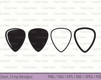 Guitar Pick SVG, Plectrum Silhouette Cut File, Guitar Pick Outline ...