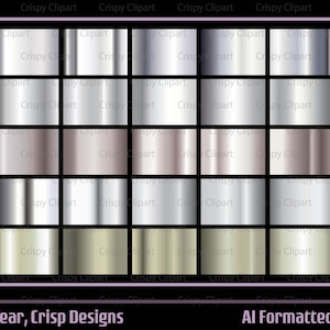 Silver Gradient Ai Formatted for Adobe Illustrator Chrome Metallic
