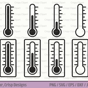 Thermometer SVG, Cut File for Cricut, Temperature, Thermometer PNG, Dxf,  Jpg, Weather, Digital, Thermometer Silhouette, Shape 