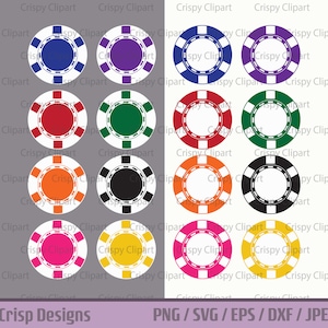 Casino Coin SVG Bundle, Casino Chip Clipart, Poker Playing Chip Cut File, Layered Casino Token, Gambling Vector Art Instant Digital Download