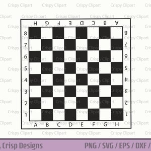 Fichier de coupe SVG échiquier, clipart de plateau de jeu, art vectoriel jeu d'échecs, fichier de gravure, jeu de société, damier, jeu de stratégie, échec et mat