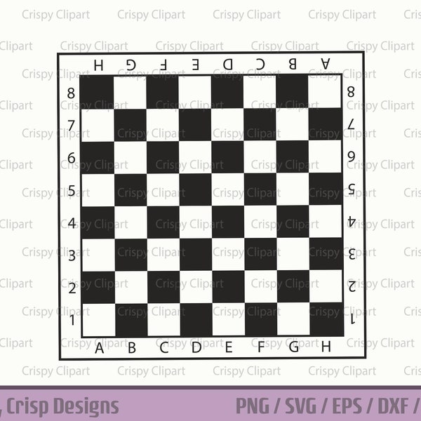 Chess Board SVG Cut File, Gameboard Clipart, Game of Chess Vector Art, Engraving File, Board Game, Checkers Board, Strategy Game, Checkmate