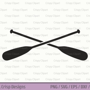 Crossed Boat Oars SVG Cut File, Paddle Boards Silhouette Clipart, Rowing, Kayaking Vector Art, Canoeing, Outdoors Adventure, Water Sport