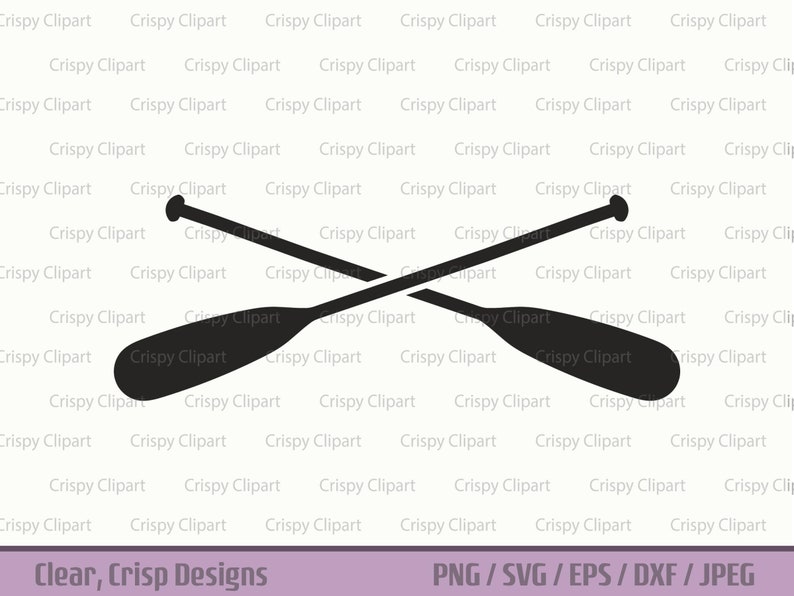 Crossed Boat Oars SVG Cut File, Paddle Boards Silhouette Clipart