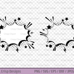 Comic Burst SVG Clipart, Comic Bubble geschnitten Datei, Cartoon Held Action, Sprechblase Vektorgrafik, transparente Explosion, Pop Art Effekt