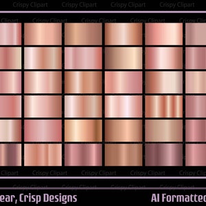 Dégradé d'or rose Ai formaté pour Adobe Illustrator Échantillons de dégradé métallique or rose Effet métal or rose Remplissage Feuille Ombre Fond