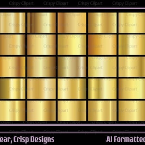 Degradado dorado con formato Ai para Adobe Illustrator Muestras de degradado metálico de oro amarillo Fondo de efecto de relleno dorado Lámina de mineral dorado Ombre