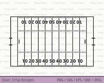 Football Field SVG Cut File, American Football Clipart PNG, Sports Field Outline Vector Art, Yard Line, Overlay, Instant Digital Download