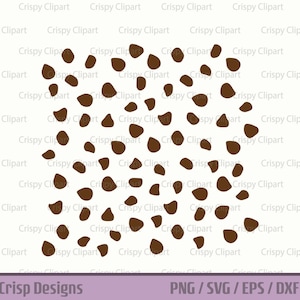 May include: A white background with a brown, irregular, speckled pattern. The pattern is made up of small, brown spots of various sizes and shapes.