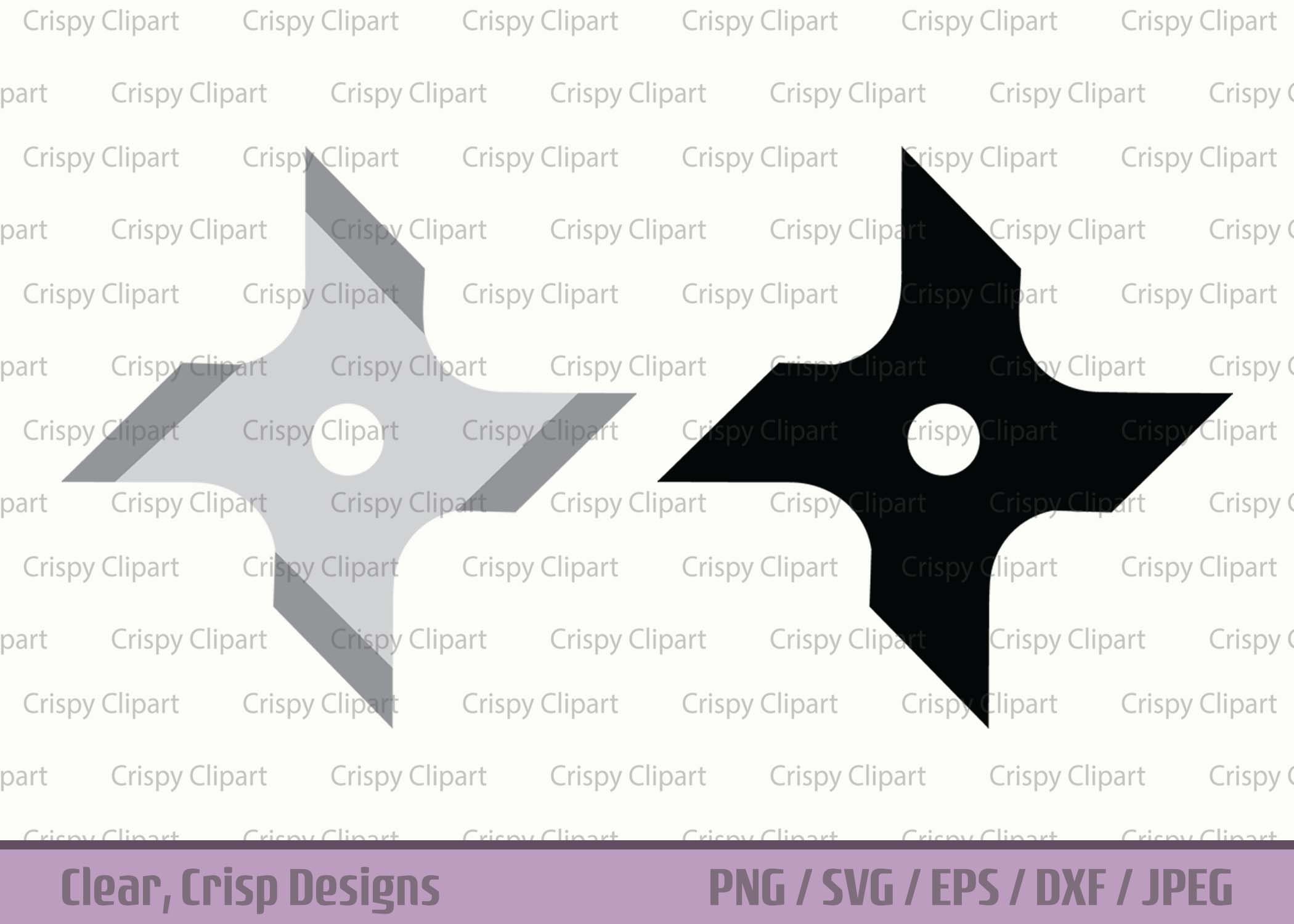 Ninja Star Shuriken Digital Clip Art for Scrapbooking Card Making Cupcake  Toppers Paper Crafts 