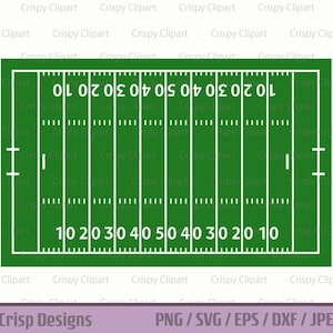 Fußballplatz SVG-Schnittdatei, amerikanischer Fußball Clipart PNG, grüne Sportplatz Vektorkunst, Yard-Linie, sofortiger digitaler Download