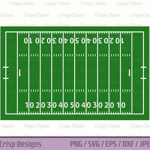 Football Field SVG Cut File, American Football Clipart PNG, Green Sports Field Vector Art, Yard Line, Instant Digital Download