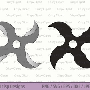 Werpster SVG, Shuriken Cutting-bestand, Silver Ninja Star Weapon Vector Art, Metal Throwing Knife Clipart, Samurai's Battle Weapon SVG