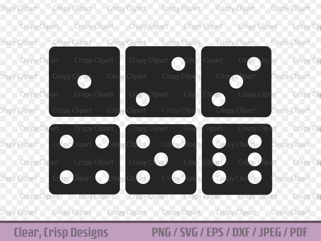 Dice Silhouette Clipart Game Pieces Vector Art Gambling SVG Etsy