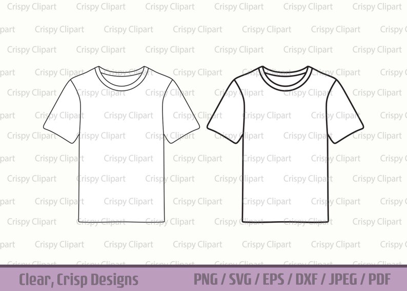 T-shirt SVG Crew Neck Shirt Clipart Boxy Oversized Short - Etsy