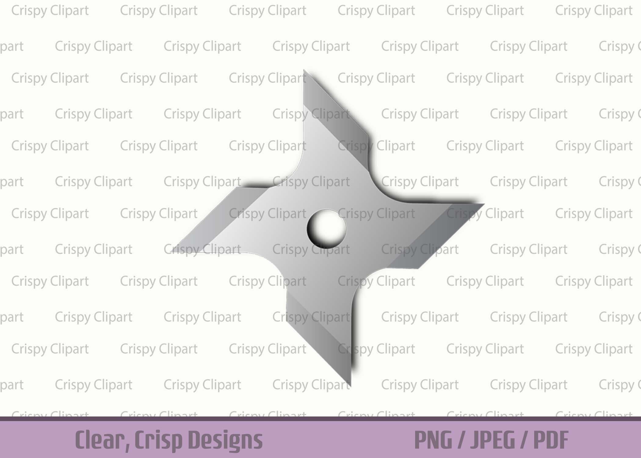 Ninja Star Shuriken Digital Clip Art for Scrapbooking Card Making Cupcake  Toppers Paper Crafts 