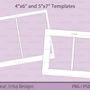 Plantilla de fotografía de 4"x6" y 5"x7", plantilla de postal PNG, plantilla de tarjeta PSD, plantillas de Photoshop con instrucciones DIY imprimibles o digitales