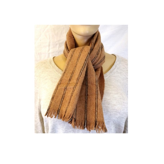 West Germany Scarf Pure Wool Vintage Scarf Fawn T… - image 1