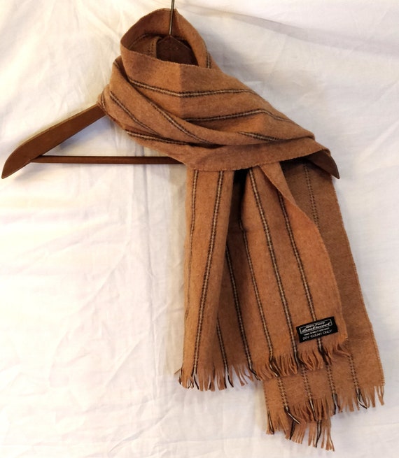 West Germany Scarf Pure Wool Vintage Scarf Fawn T… - image 9