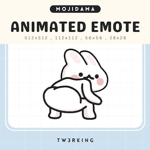Twerking Bunny Animated Emote: Chibi Rabbit Twitch/Discord/Kick (Digital File)