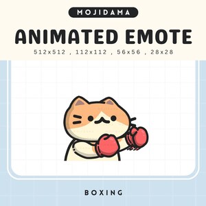 Animated Orange Cat Boxing Emote: Chibi Twitch Kitten (Digital Download
