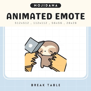 Animated Angry Sloth Emote: Break Table Twitch/Discord/Kick (Digital Download