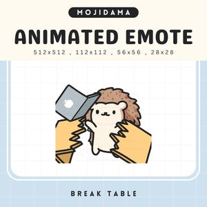 Hedgehog Twitch Emotes Angry Animated Cute Chibi Break Table Stream Mad Funny Emote Animation Vtuber Gaming Discord Kick Emot Funny Emoji