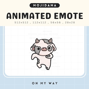 Cow Emotes Animated Twitch On My Way Rush Cute Cozy Meme Emote Funny Animation Chibi Kawaii Vtuber Live Stream Gaming Discord Youtube Obs