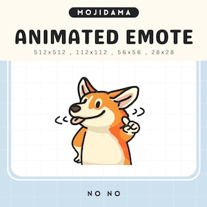Corgi-hond Twitch-emotes-animatie: schattige chibi-kawaii-emotes voor OBS, YouTube, Discord, Kick en Vtuber