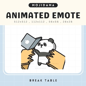 Emote di Twitch del panda arrabbiato, animazione carina, chibi, animato, pausa tavolo, streaming, danza, emote kawaii, Vtuber, gioco, Discord, calcio, emoji divertente