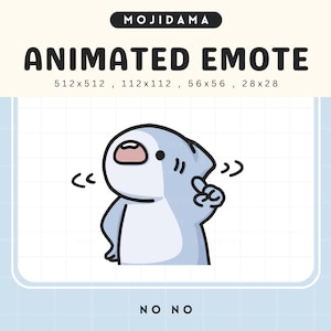 No Shark Emotes Animated Twitch Stream Animation Cute Chibi Shark Kawaii Emote Vtuber Streamer Live Streaming Kick Emot Youtube Discord