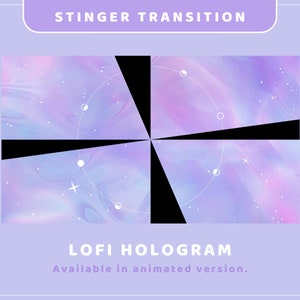 Lofi Hologram Stinger Transition: Animated Stream Overlay