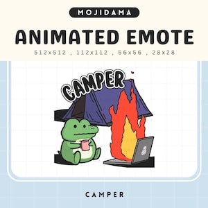 Crocodile Camper Twitch Emotes Animated Im Fine Fire Alligator Cute Chibi Animation Funny Stream Kawaii Emote Live Vtuber Kick Silly Emoji
