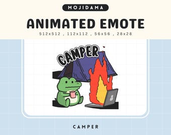 Crocodile Camper Animated Emote: I'm Fine Chibi Alligator (Digital File)