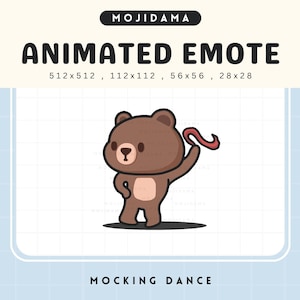 Bear Mocking Dance Twitch Emotes Funny Animated Silly Laugh Emote Animation Cute Chibi Vtuber Live Stream Gaming Obs Kick Discord Youtube