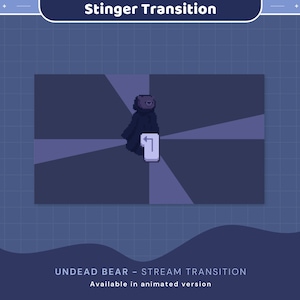 Transición de contracción de oso Animación de aguijón Superposición de fantasma oscuro de Halloween Gato OBS Studio Streamlabs Cambio animado Cambio Escenas verdes Youtube